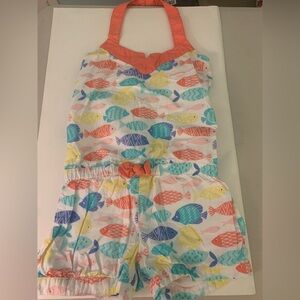 Gymboree Girls 5T colorful fish 1 piece romper LNC